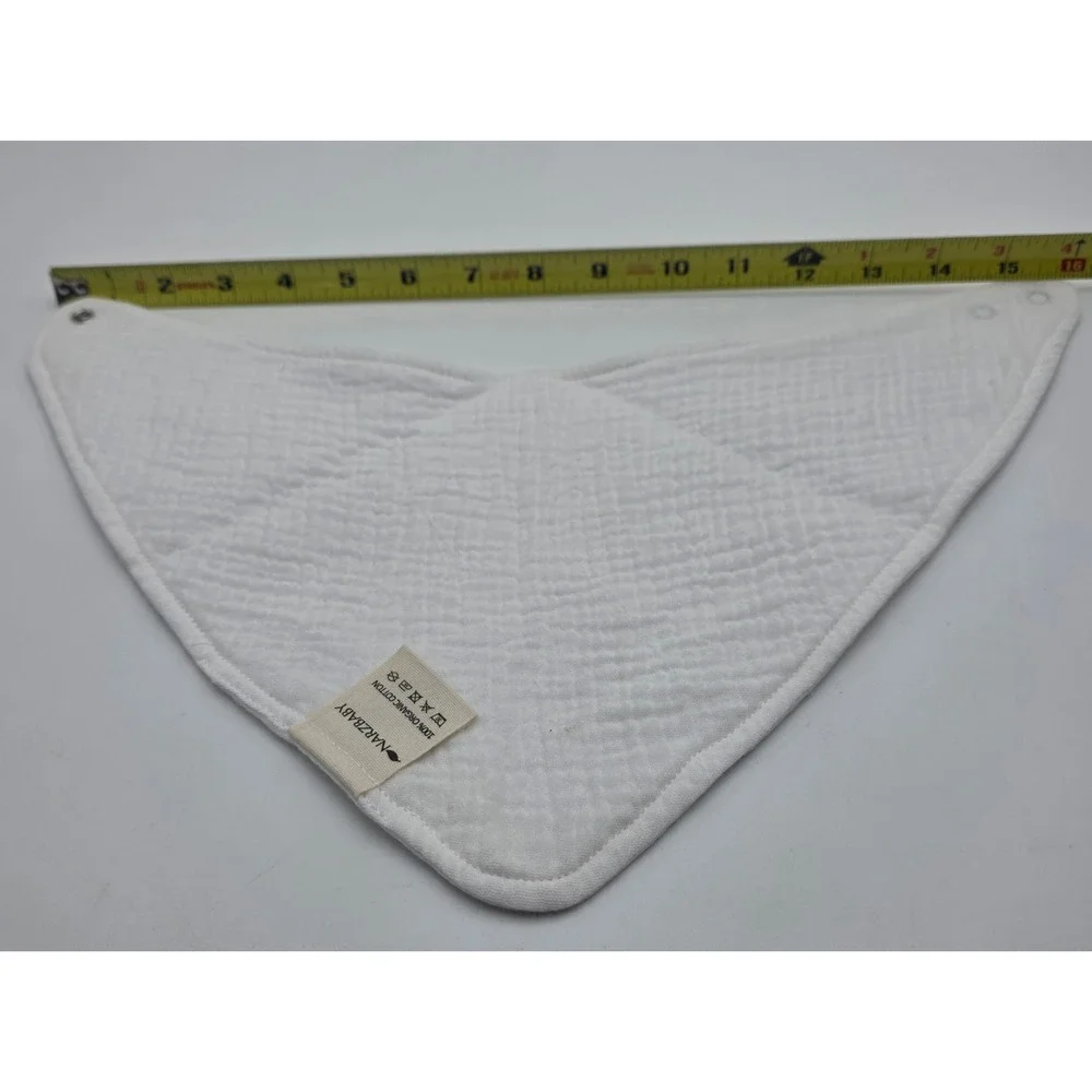 10 Pack Organic Cotton Muslin Bandana Baby Bibs Multi Color Snap Closure